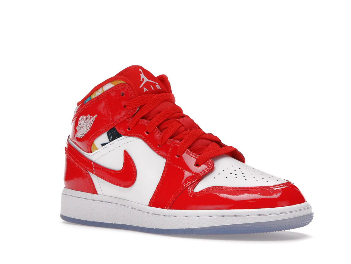 Jordan 1 Mid Barcelona Sweater Red Patent (GS)