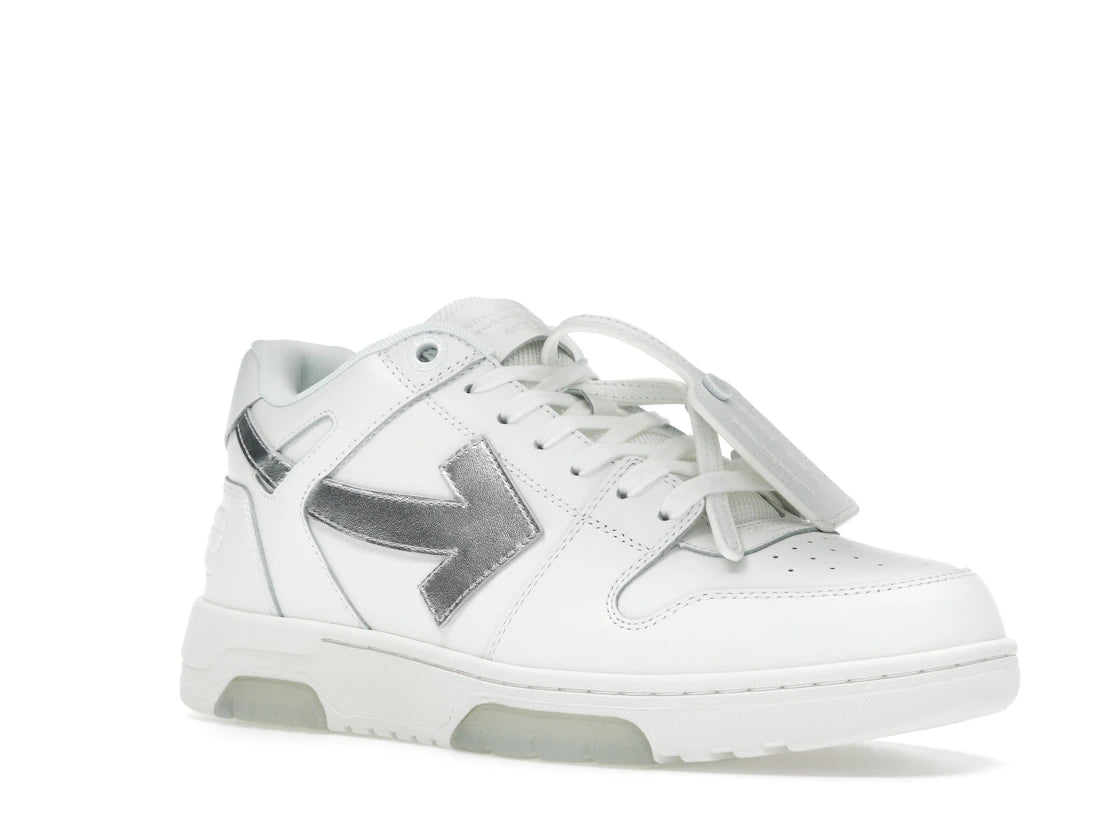 OFF-WHITE Out Of Office OOO Low Tops White Silver