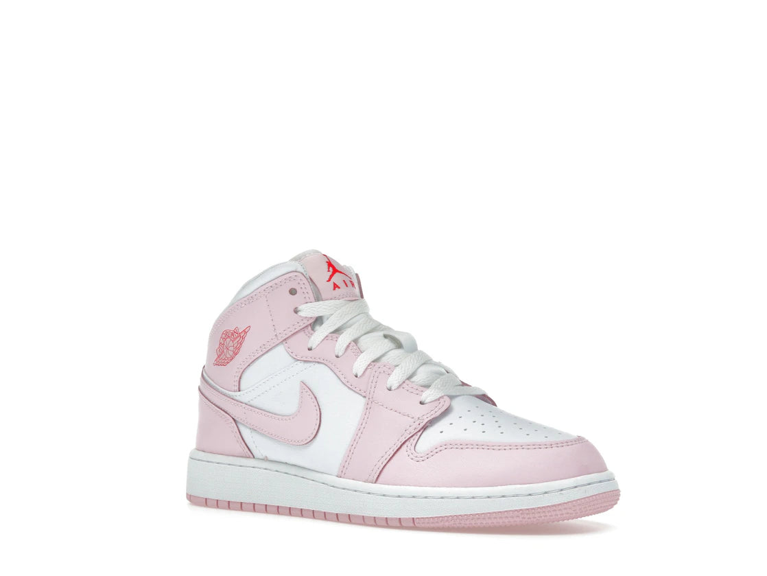 Jordan 1 Mid Pink Foam Fire Red (GS)