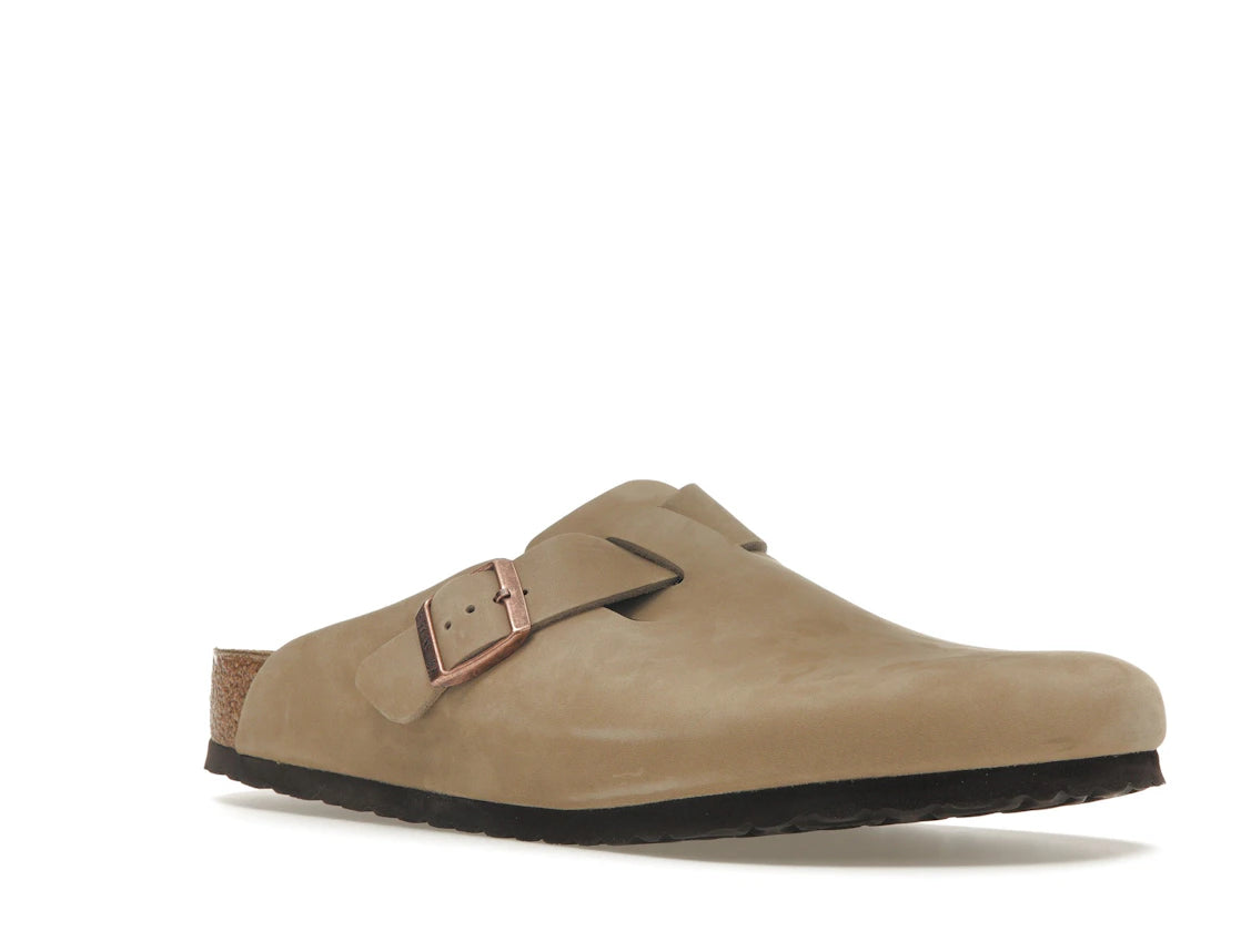 Birkenstock Boston, geöltes Leder, Tabakbraun