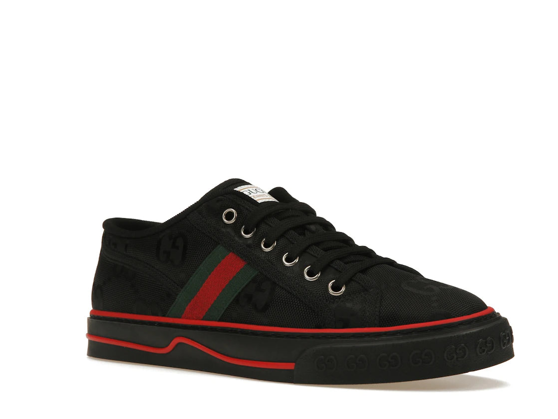 Gucci Off The Grid Tennis 1977 Low ECONYL Schwarz GG Grün Rot