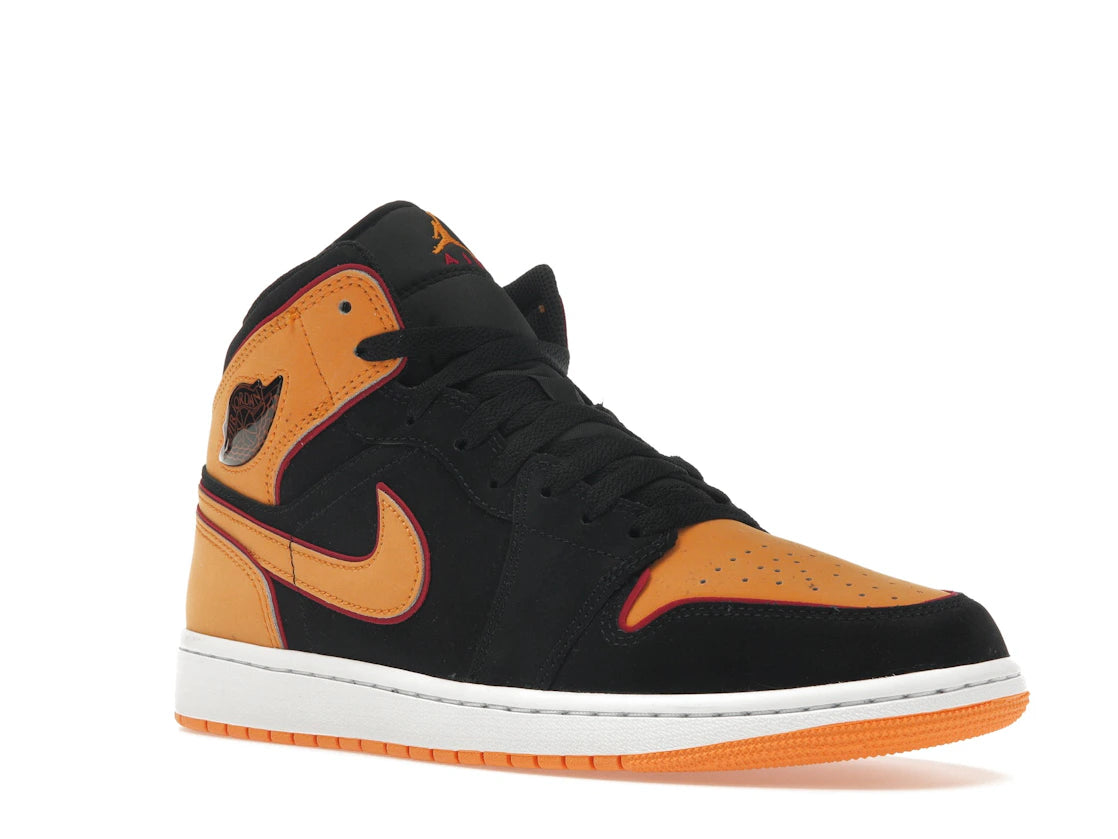 Jordan 1 Mid Fat Tongue Schwarz Orange
