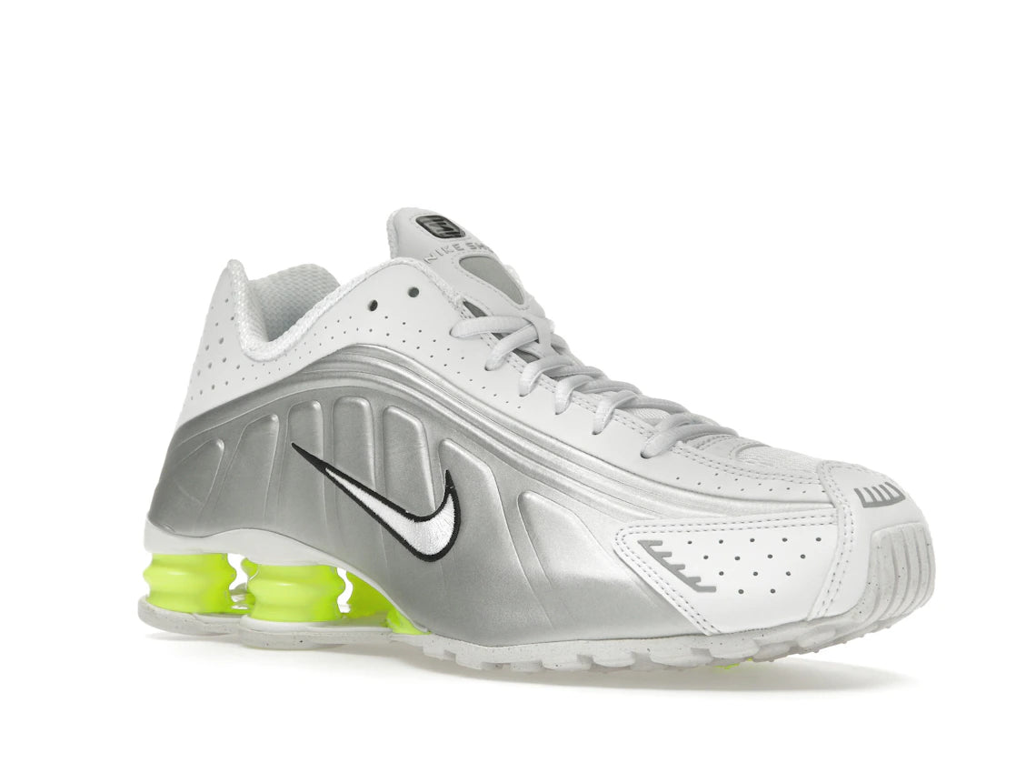 Nike Shox R4 Weiß Metallic Silber Volt (Damen)
