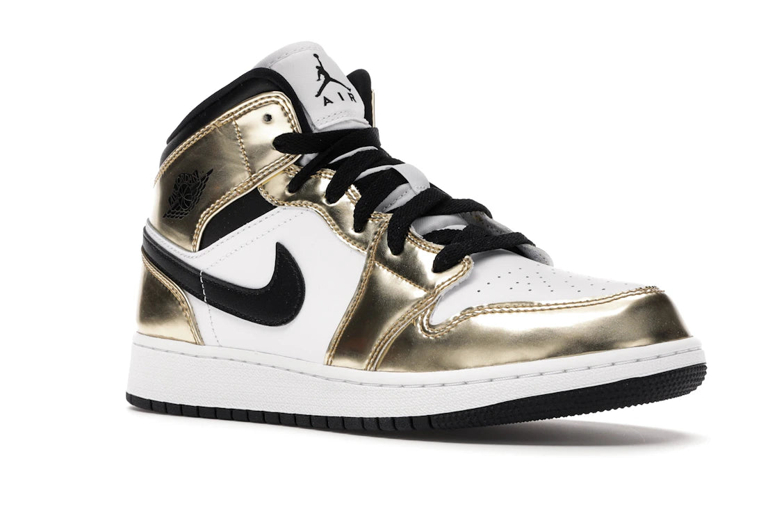 Jordan 1 Mid Metallic Gold Black White (GS)