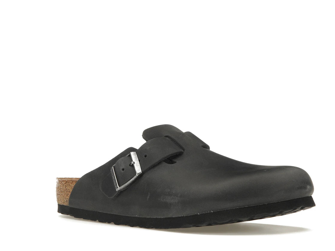 Birkenstock Boston, geöltes Leder, Schwarz
