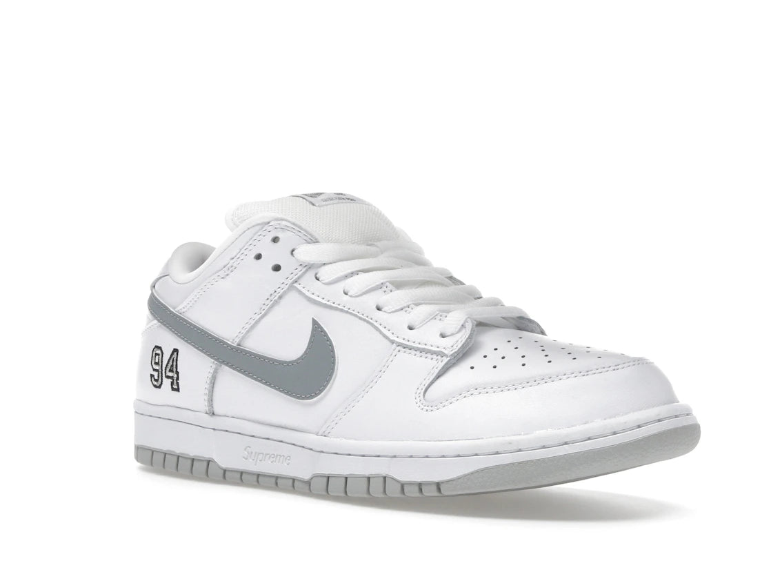 Nike SB Dunk Low Supreme 94 Weiß Metallic Silber