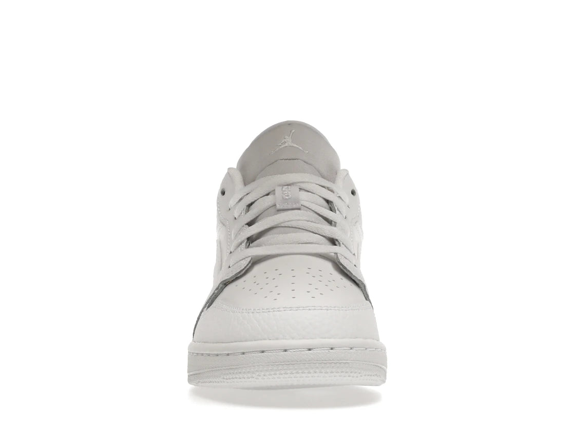 Jordan 1 Low Triple White Tumbled Leather (GS)
