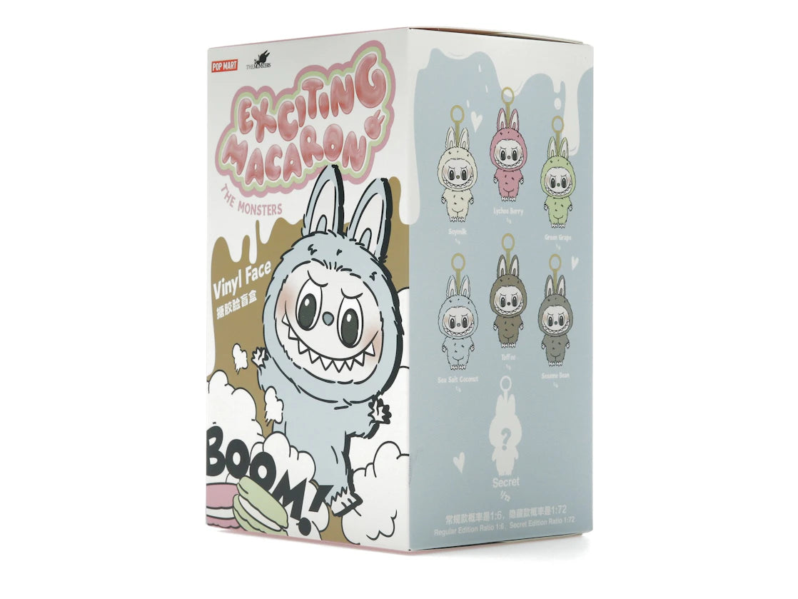 Pop Mart Labubu The Monsters Aufregender Macaron Vinyl-Plüschanhänger Einzel-Blindbox