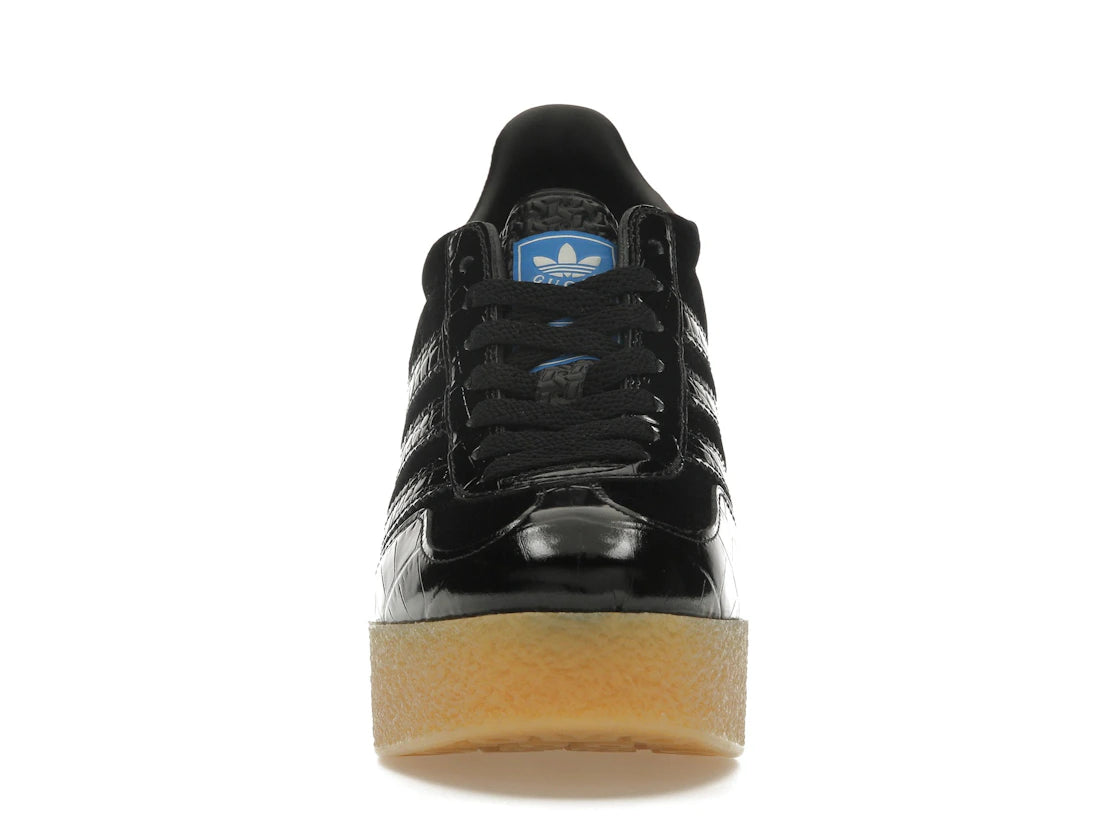 adidas x Gucci Gazelle Wedge Schwarze Krokodil-Sandalen (Damen)