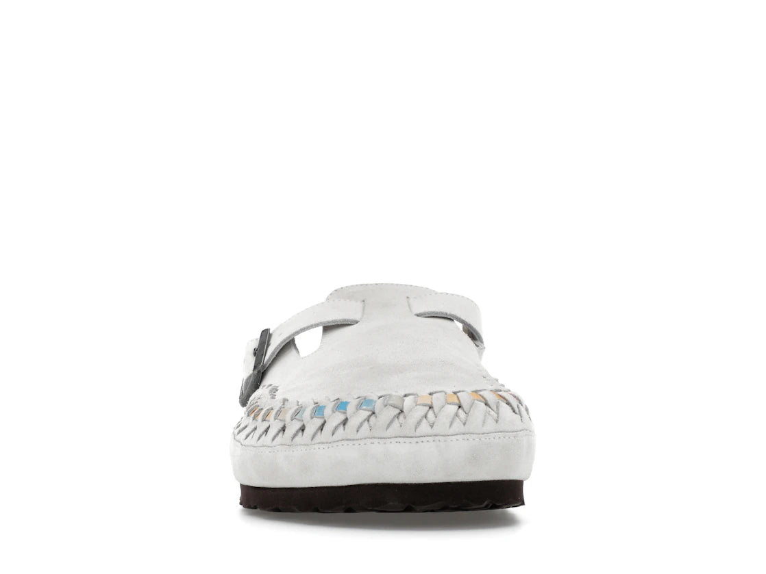 Birkenstock Boston Geflochtenes Wildleder Kith Antikweiß Batik