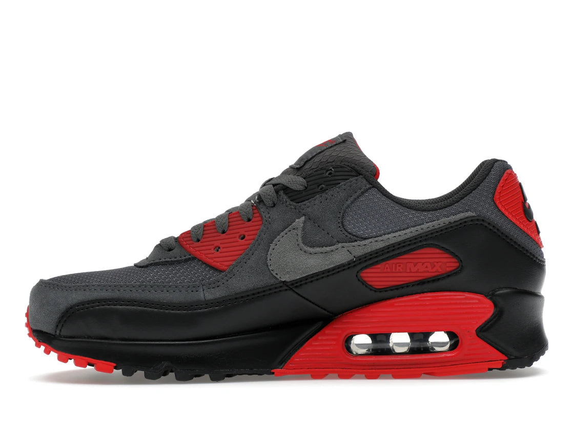 Nike Air Max 90 Smoke Grey Fire Red