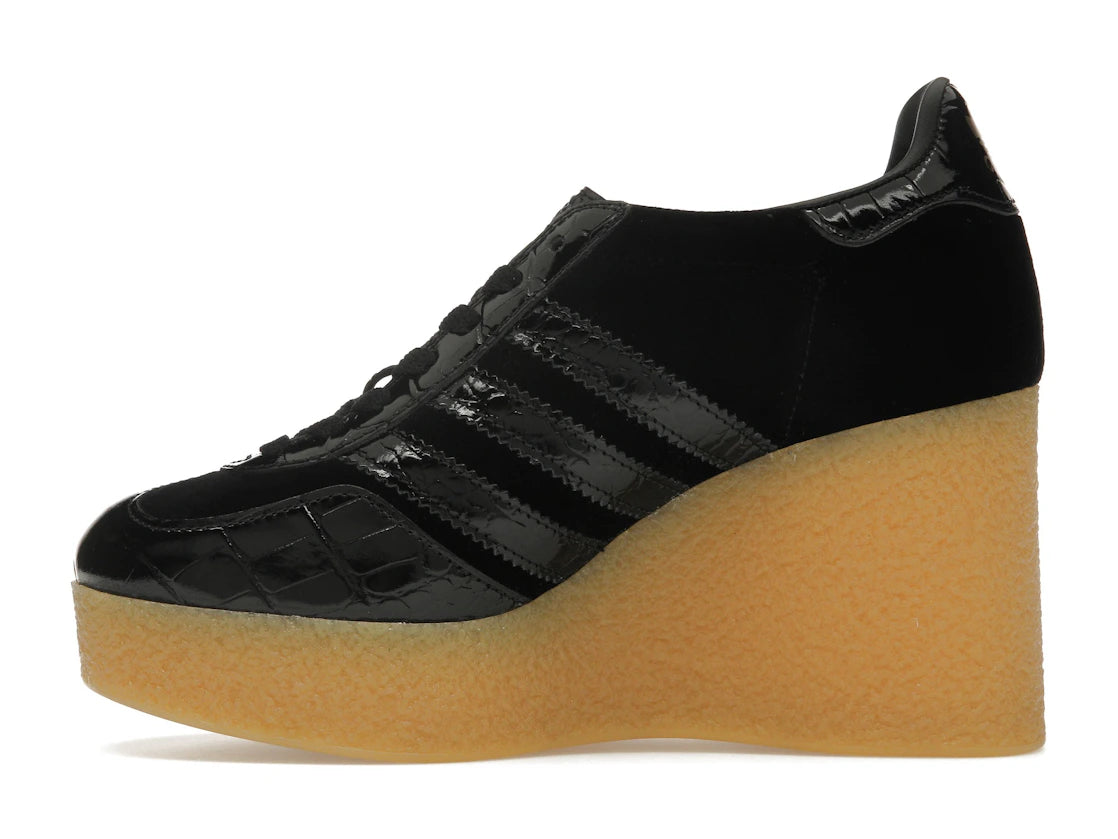 adidas x Gucci Gazelle Wedge Schwarze Krokodil-Sandalen (Damen)