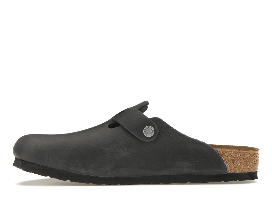 Birkenstock Boston, geöltes Leder, Schwarz