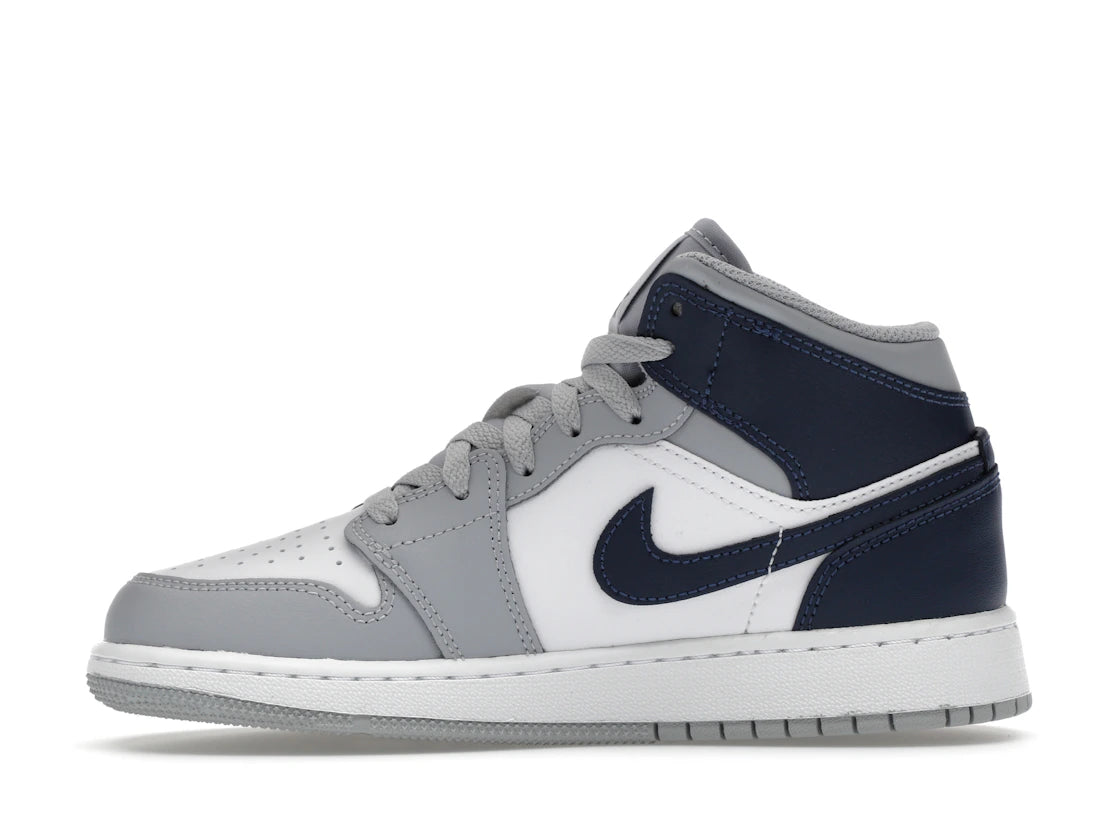 Jordan 1 Mid Wolf Gray Midnight Navy (GS)