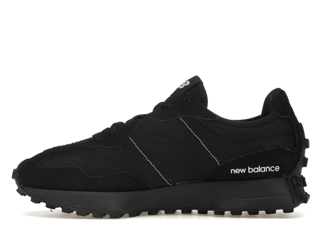 New Balance 327 Black White Tongue Logo
