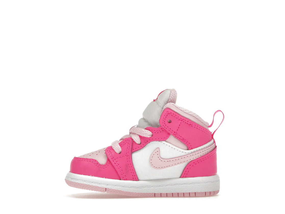 Jordan 1 Mid White Fierce Pink (TD)