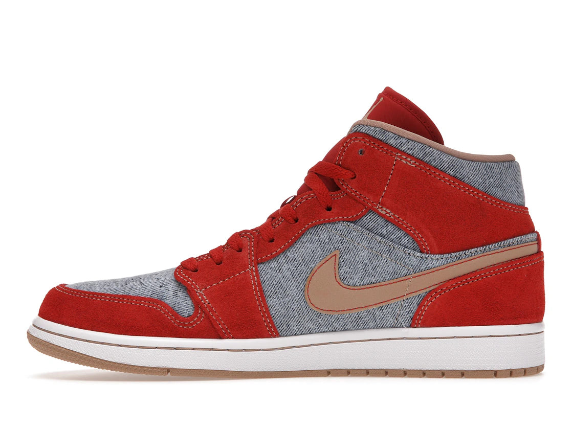 Jordan 1 Mid Denim Red