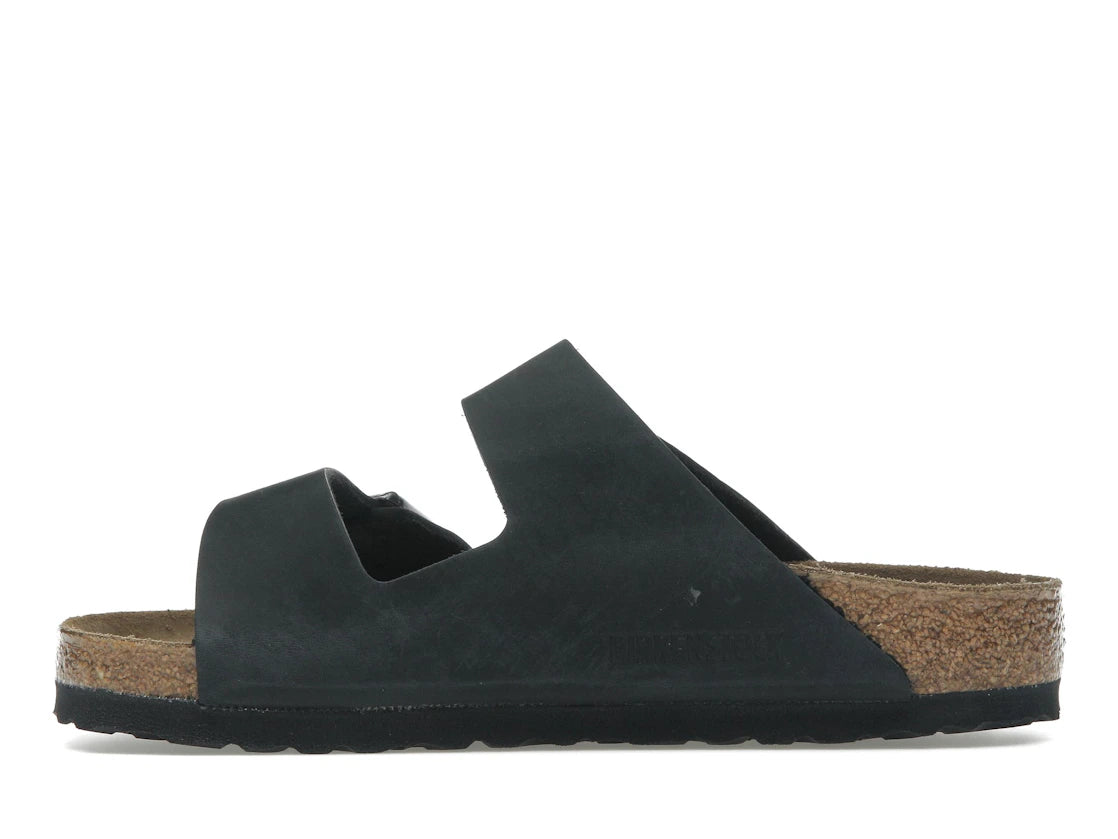 Birkenstock Arizona, geöltes Leder, Schwarz