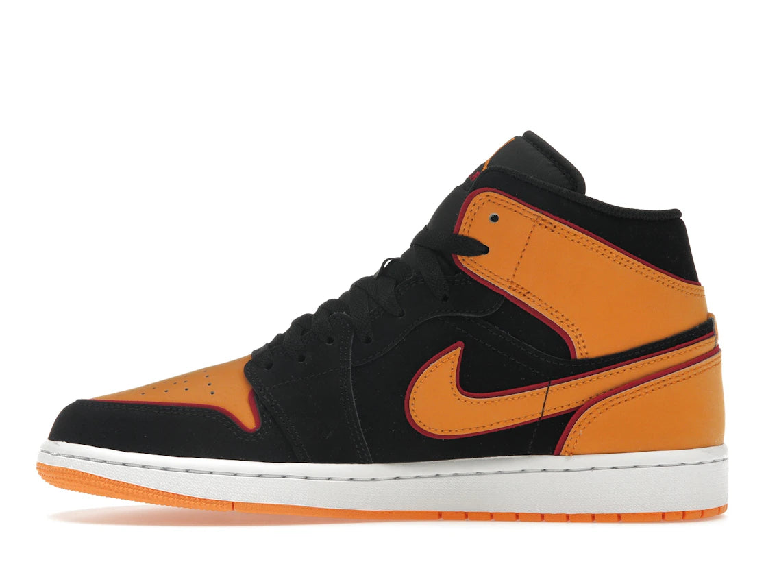 Jordan 1 Mid Fat Tongue Schwarz Orange