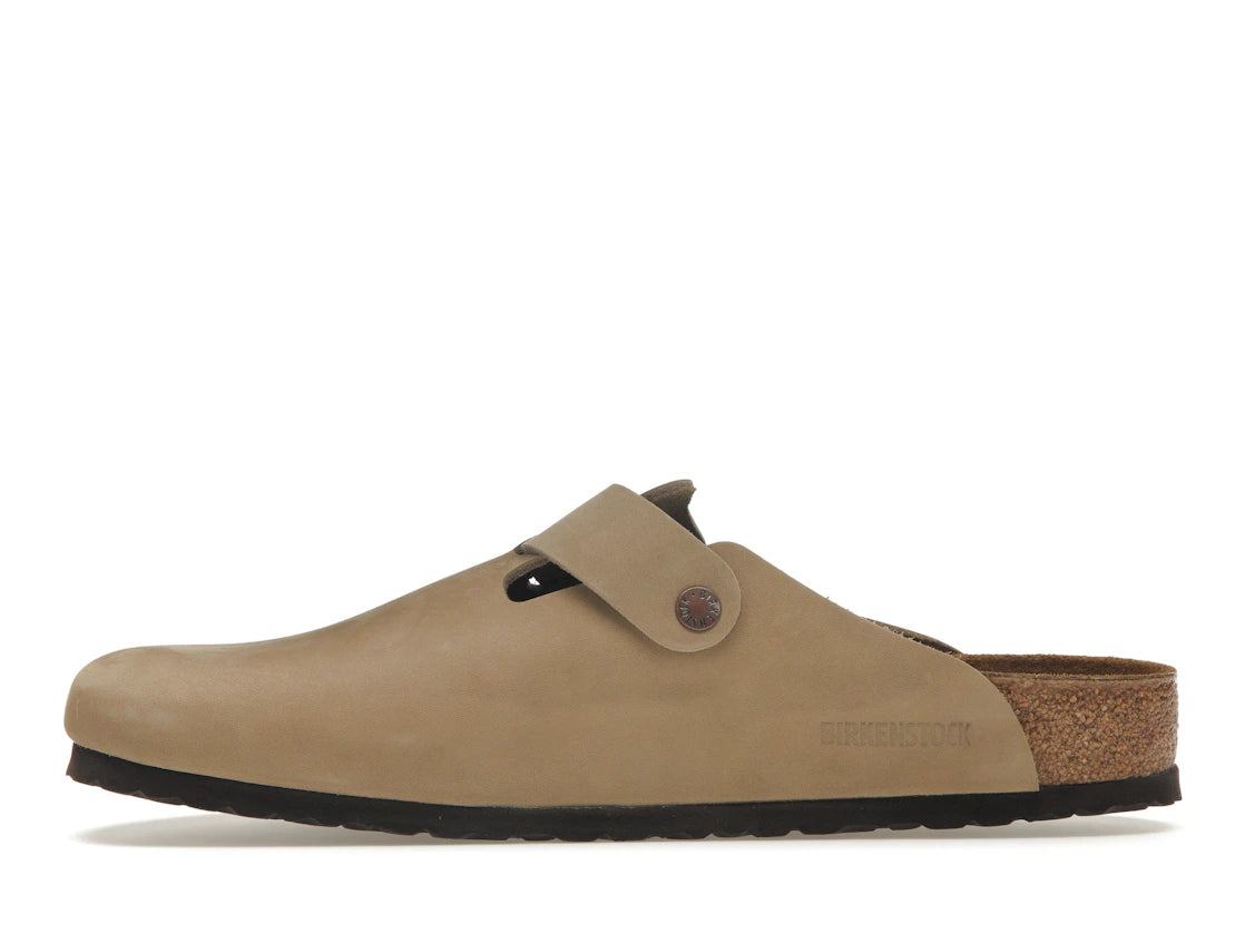Birkenstock Boston, geöltes Leder, Tabakbraun