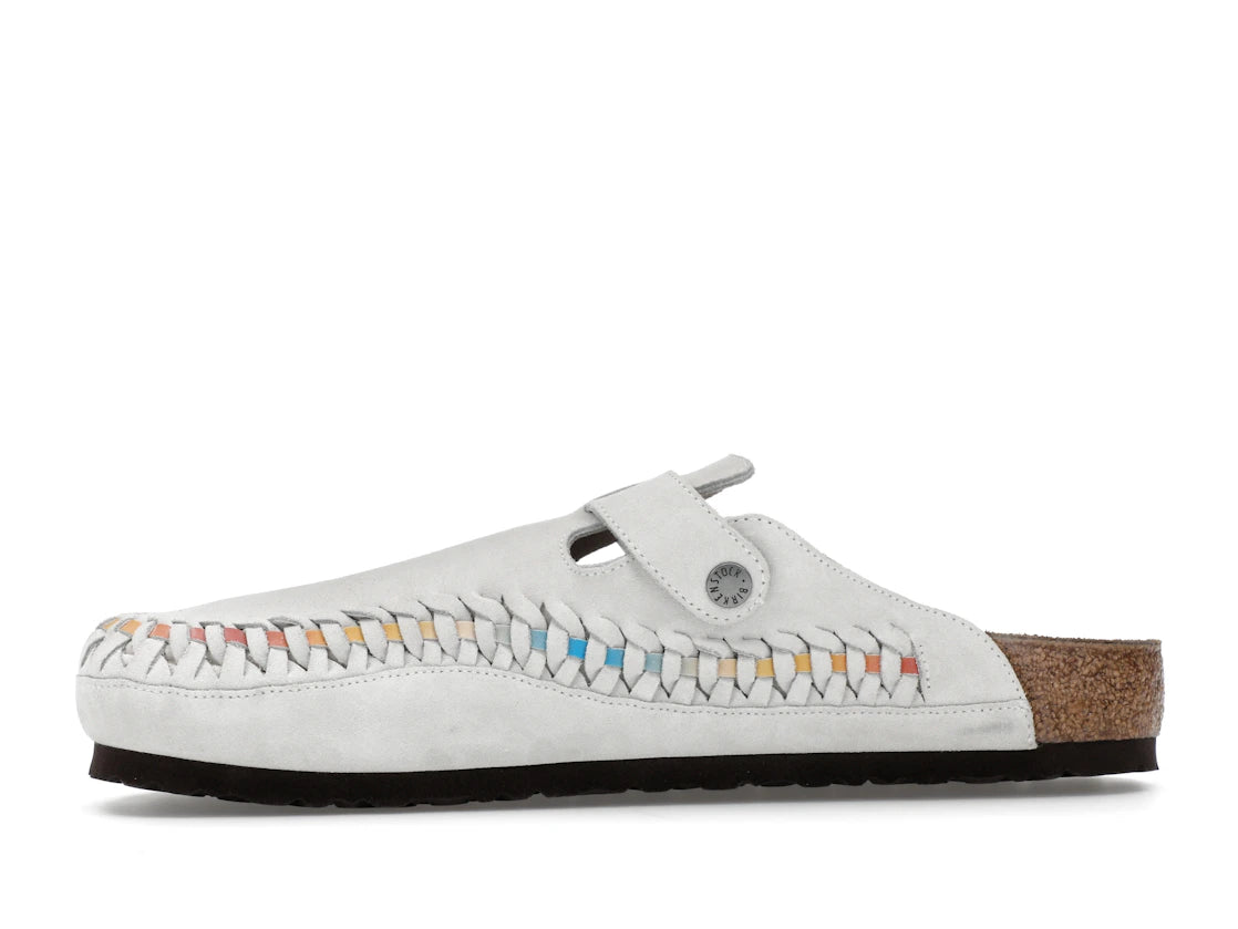 Birkenstock Boston Geflochtenes Wildleder Kith Antikweiß Batik