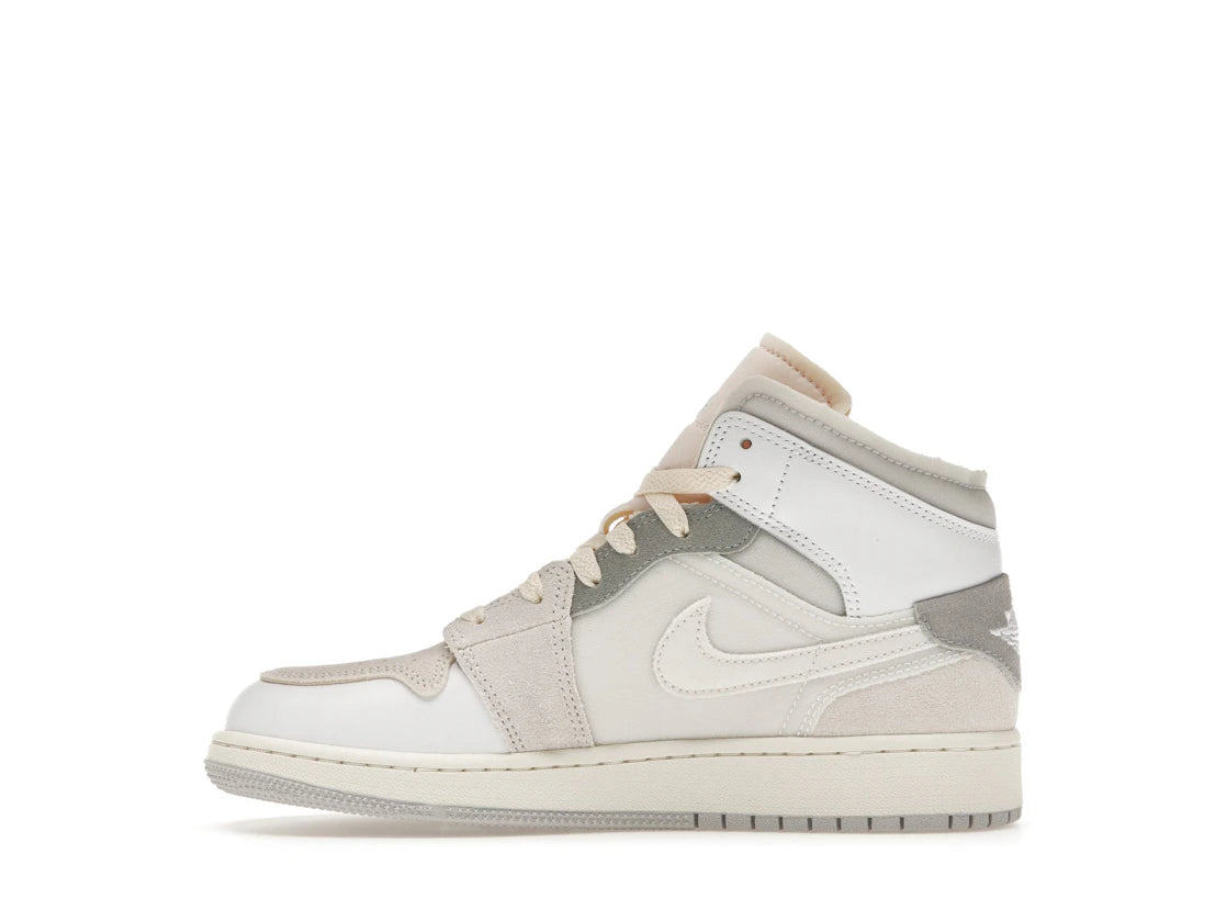 Jordan 1 Mid SE Craft Inside Out White Grey (GS)