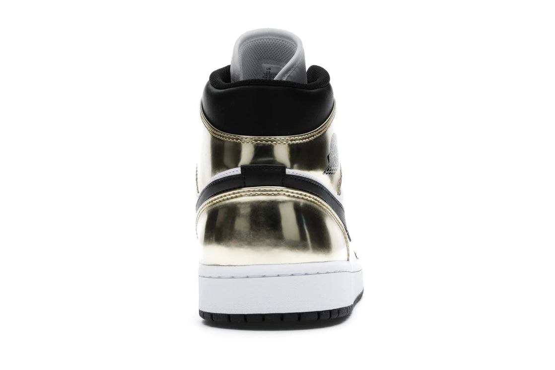Jordan 1 Mid Metallic Gold Schwarz Weiß