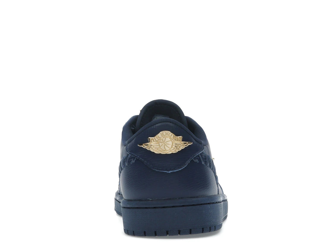 Jordan 1 Low Methode zum Herstellen von Midnight Navy Metallic Gold (Damen)
