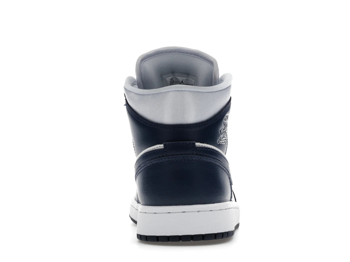 Jordan 1 Mid Football Grau Weiß Mitternachtsblau (Damen)
