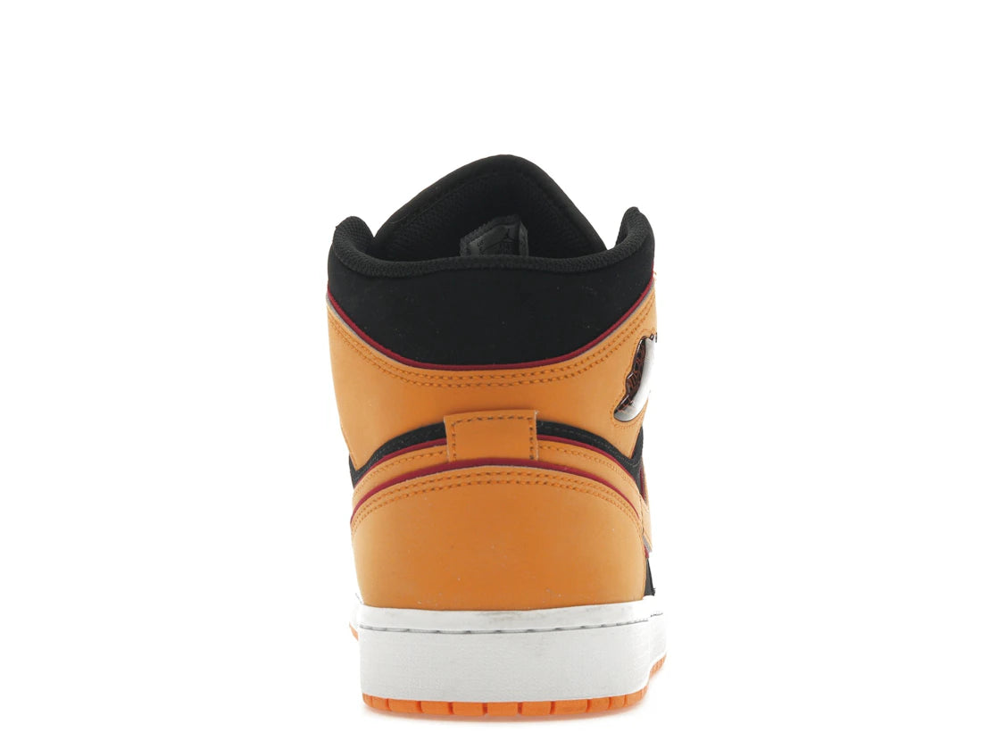 Jordan 1 Mid Fat Tongue Schwarz Orange