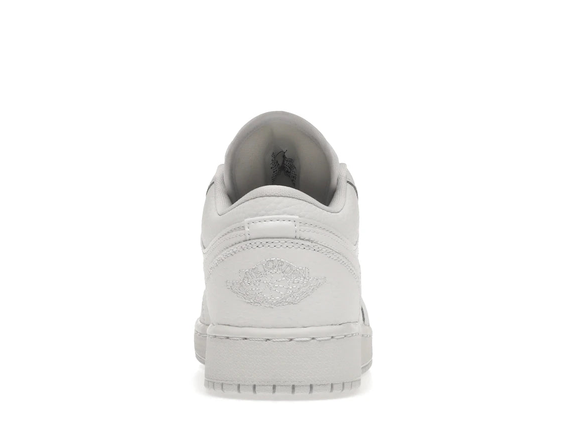Jordan 1 Low Triple White Tumbled Leather (GS)