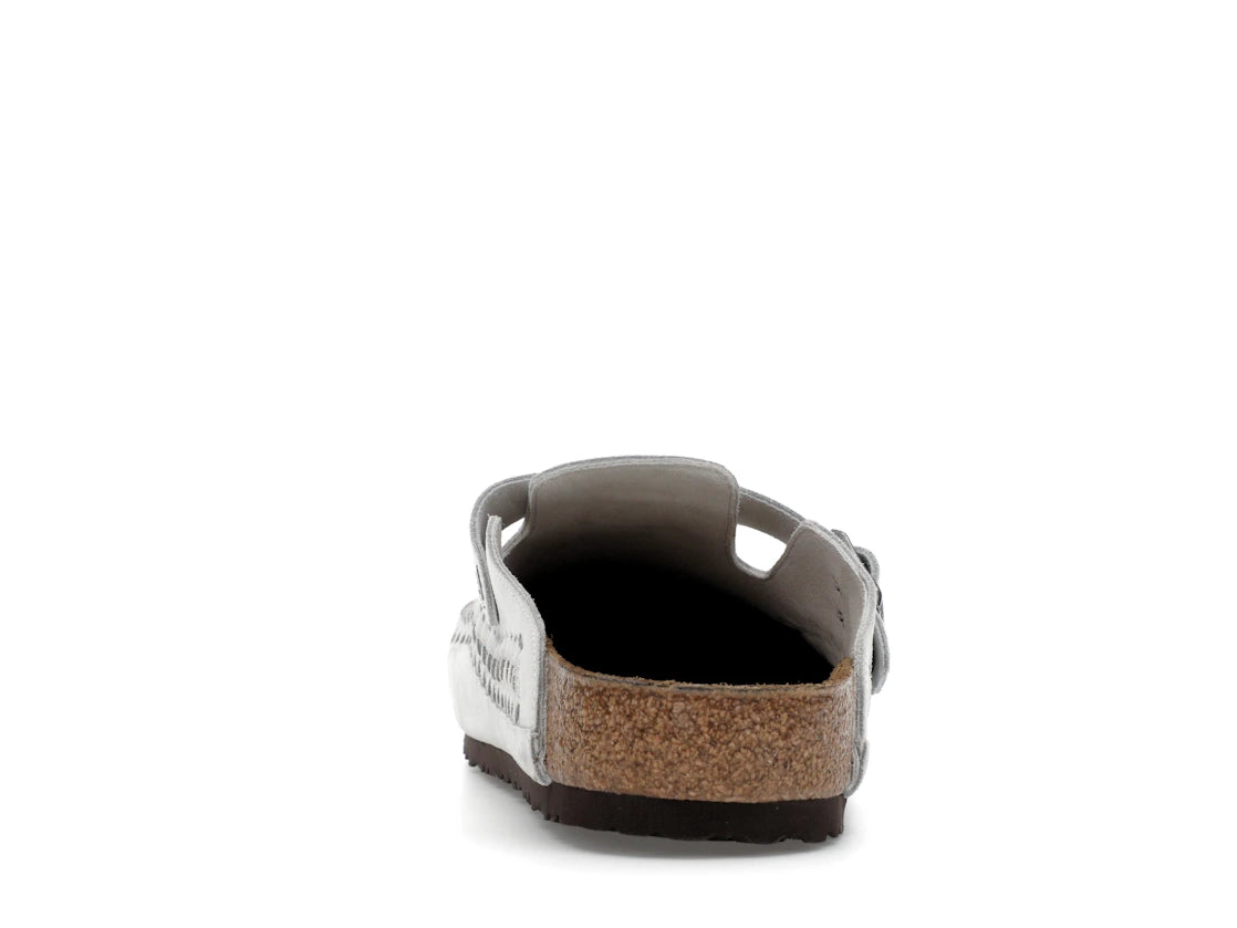 Birkenstock Boston Geflochtenes Wildleder Kith Antikweiß Batik