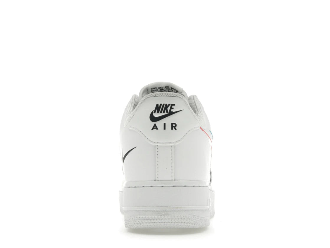 Nike Air Force 1 Low '07 Quadruple Swoosh Weiß Marineblau Karmesinrot