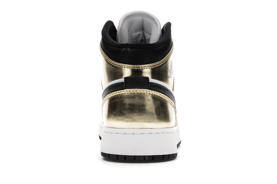 Jordan 1 Mid Metallic Gold Black White (GS)
