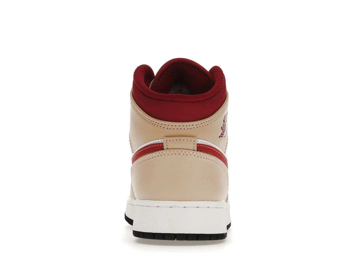 Jordan 1 Mid Light Curry Cardinal (GS)