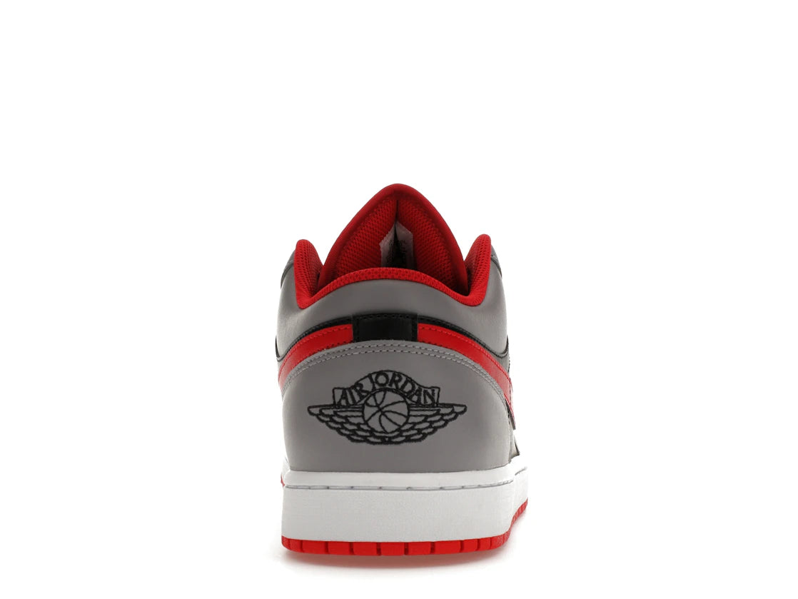 Jordan 1 Low Schwarz, Hellgrau, Rauchgrau, Gym Red