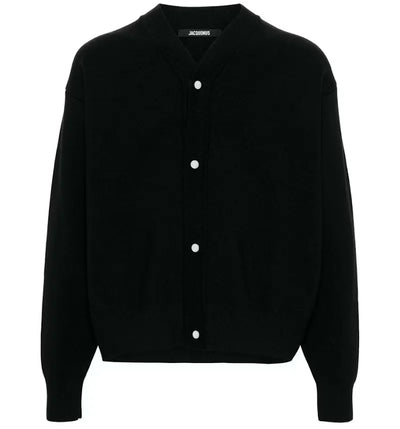 Jacquemus Press-Stud Knitted Cardigan Black