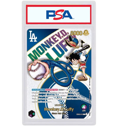 Monkey D. Luffy 2024 One Piece LA Dodgers Leader Card Promo Event Pack Vol. 2 (EB02) EB02-010 (PSA or BGS Graded)