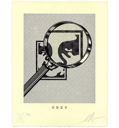 Shepard Fairey Obey Magnifying Glass Letterpress Print (SIgned, Edition of 350)