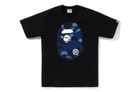 BAPE Color Camo Big Ape Head Tee Black Navy