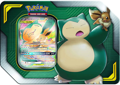 2019 Pokemon TCG TAG TEAM Tins Eevee & Snorlax GX - authentic Pokemon product