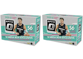 2020-21 Panini Donruss Optic Basketball Mega Box (Purple Shock Prizms) 2x Lot - vue 360