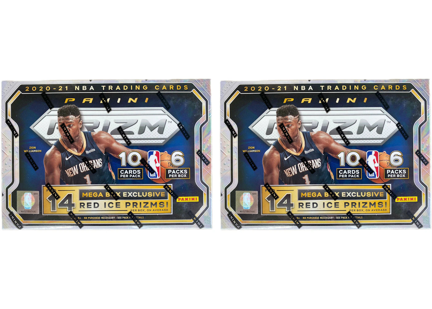 2020-21 Panini Prizm Basketball Mega Box (Red Ice Prizms) 2x Lot (Red or Blue Box) - vue secondaire B