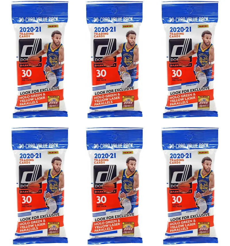 2020-21 Panini Donruss Basketball Fat Pack 6x Lot - vue 360