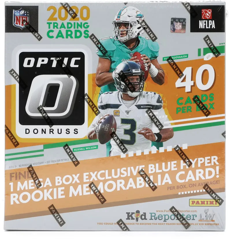 2020 Panini Donruss Optic Football Mega Box (Blue Hyper Parallels) - vue 360