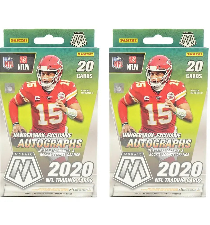 2020 Panini Mosaic Football Hanger Box (Reactive Orange Parallels) 2x Lot - vue 360