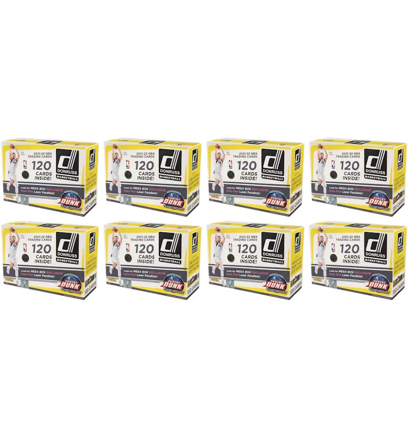2021-22 Panini Donruss Basketball Mega Box (Holo Pink Laser Parallels) 8x Lot - vue 360