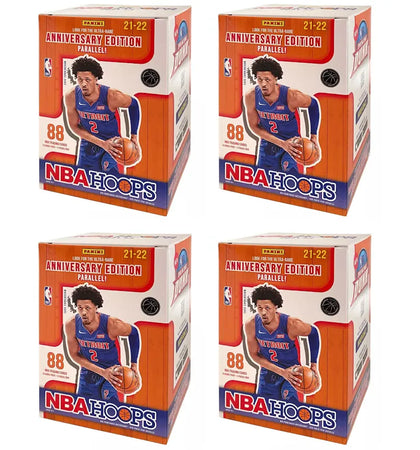 2021-22 Panini NBA Hoops Basketball Blaster Box (Anniversary Edition Parallel) 4x Lot - authentic Panini product
