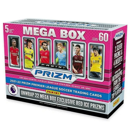 2021-22 Panini Prizm Premier League Soccer Mega Box (Red Ice Prizms) - authentic Panini product