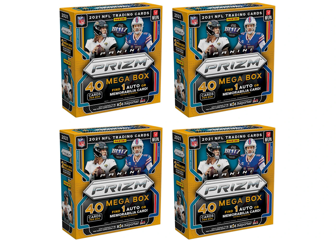 2021 Panini Prizm Football Fanatics Mega Box (Purple Pulsars) 4x Lot - vue secondaire A
